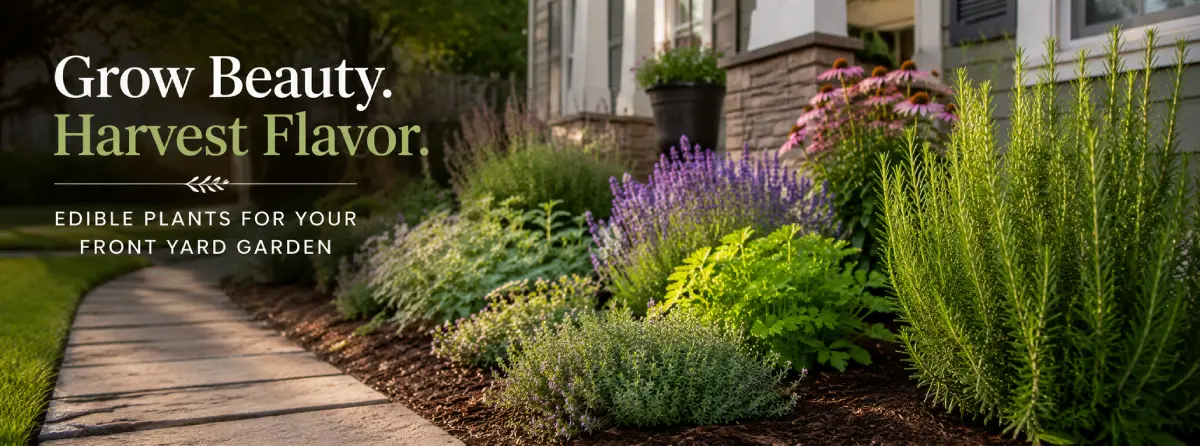 Eco-friendly lawn alternative with clover and wildflowers designed by Front Yard Forest, Lexington, SC