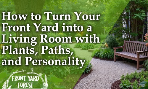 Eco-friendly lawn alternative with clover and wildflowers designed by Front Yard Forest, Lexington, SC